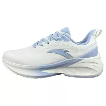 Anta Cloud Tracking Round Toe Lace-Up Cushioning Low-Top Running Shoes Women sneaker White Blue 122415522-3 40