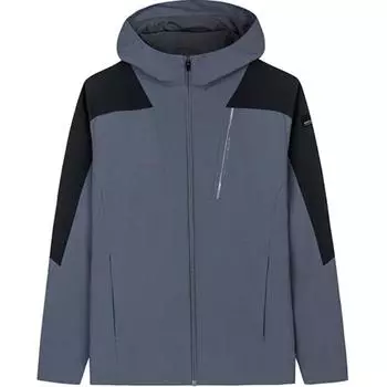 Anta Color Block Letter Zipper Hooded Warm Windproof Woven Sports Jacket Men jackets Basic-Black Mens-Gray 152437606-8 M