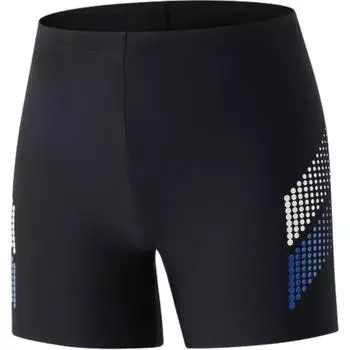 Anta Color Block Simple Slim Fit Square Leg Swim Trunks Men swimwear Black 1824532401-40 M