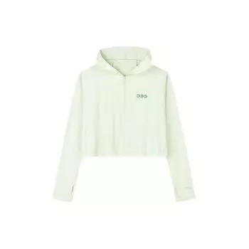 Anta Color Block Zip Up Hooded Short Sleeve Sun Protection Jacket Women jackets Celestial-Green 162423701-1 L