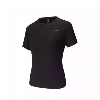 Anta Comfortable Breathable Basic Round Neck Short Sleeve T-Shirt Women Tops Black 962525104-5 XS