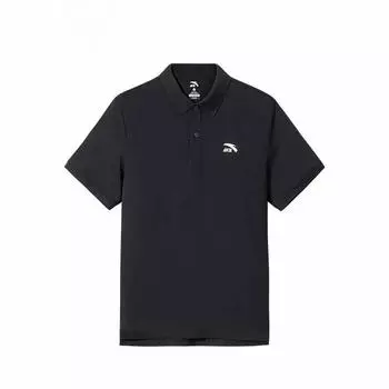 Anta Comfortable Breathable Casual Solid Color Short Sleeve Polo Shirt Men tops Black 152528121-5 M