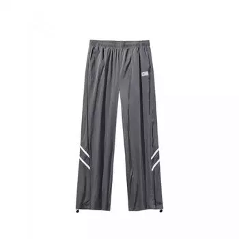 Anta Comfortable Breathable Color-Block Mid-Rise Drawstring Straight-Leg Sports Pants Men bottoms Dark-Khaki 952438506-1 S
