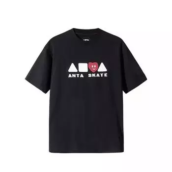 Anta Comfortable Breathable Loose Fit Round Neck T-Shirt Unisex Tops Black 172528101-2 XS