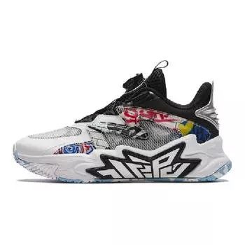 Anta Comfortable Breathable Shock Absorbing Durable Low Top Kids Basketball Shoes Kids sneaker Black White 312421109-2 36