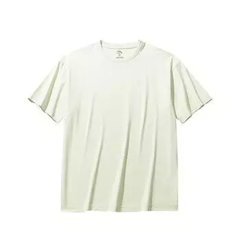 Anta Comfortable Breathable Solid Color Round Neck Short Sleeve T-Shirt Unisex Tops Light-Green 972528125-5 M