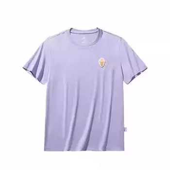 Anta Comfortable Breathable Solid Color Round Neck Versatile Short Sleeve T-Shirt Women T-Shirts Fresh-Purple 962528112-2 XS