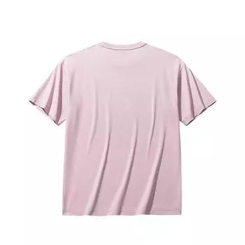 Anta Comfortable Breathable Solid Color Round Neck Versatile Short Sleeve T-Shirt Men Tops Champs-Elysees-Pink 972528125-3 XS