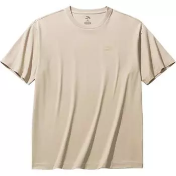 Anta Comfortable Breathable Solid Color Round Neck Short Sleeve T-Shirt Men Tops Cheese-Khaki 972528125-2 XS