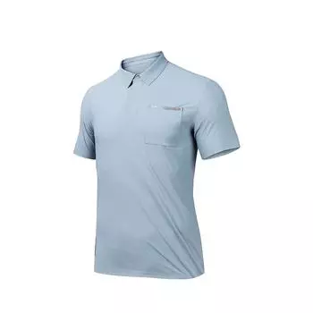 Anta Comfortable Breathable Solid Color Versatile Short Sleeve Polo Shirt Men tops Light-Smoke-Gray 152437129-2