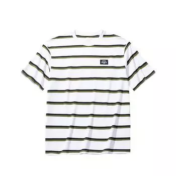 Anta Comfortable Breathable Striped Round Neck Versatile Short Sleeve T-Shirt Men Tops Snow-White 152528128-1 2XL