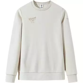 Anta Comfortable Breathable Versatile Fleece Thickened Warm Sweatshirt Women sweatshirt White-Tea 162447724N-2 S