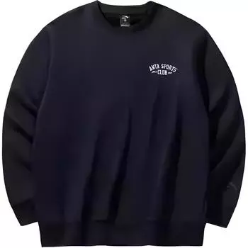 Anta Comfortable Breathable Versatile Fleece Warm Sweatshirt Men Sweatshirt Basic-Black 152448723-2 L