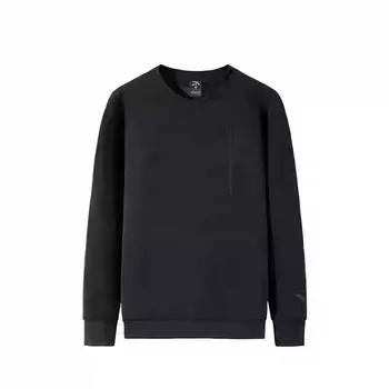 Anta Comfortable Breathable Versatile Fleece Warm Sweatshirt Men Sweatshirt Basic-Black 152447726N-3 2XL