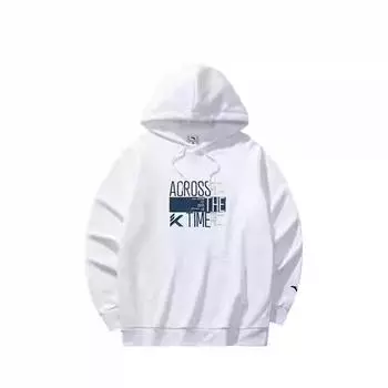Anta Comfortable Breathable Versatile Hoodie With Letter Print Men Hoodies Pure-White 152441740-1 M