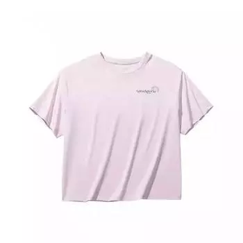 Anta Comfortable Breathable Versatile Loose Short Sleeve T-Shirt Women Tops Ice-Cream-Pink 162528105-2 L