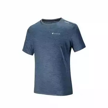 Anta Comfortable Breathable Versatile Short Sleeve T-Shirt Men Tops Midnight-Gray 952527136-5 S