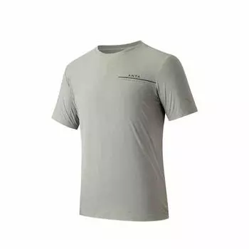 Anta Comfortable Breathable Versatile Short Sleeve T-Shirt Men Tops Gray 152527109-3 S