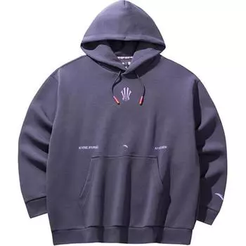 Anta Comfortable Casual Letter Print Pullover Hoodie Unisex Hoodies Purple 172431706-3 M