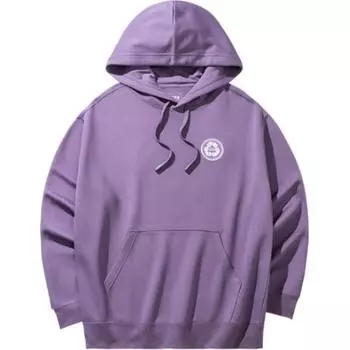 Anta Comfortable Casual Letter Print Simple Loose Hooded Sweatshirt Men Sweatshirt Dusky-Purple 172438707-2 M