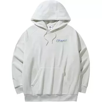 Anta Удобная повседневная свободная простая толстовка с капюшоном унисекс, пляжно-серая 972441705-1 XL