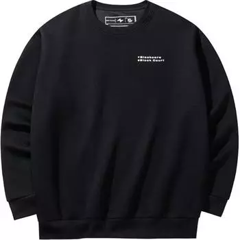 Anta Comfortable Casual Round Neck Pullover Letter Print Long Sleeve Sweatshirt Men sweatshirt Basic-Black 152431730-4 XL