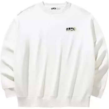 Anta Comfortable Casual Round Neck Pullover Loose Simple Sweatshirt Unisex Sweatshirt Ivory 172448704N-1 S