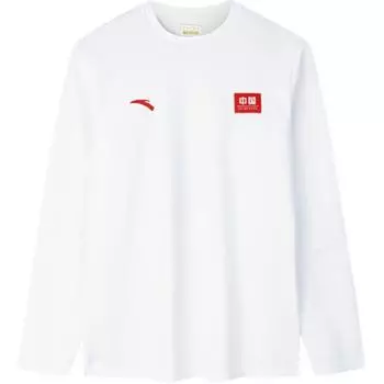 Anta Comfortable Casual Round Neck Pullover Simple Knit Sweater Men tops Pure-White 152437730-1 L