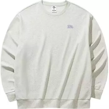 Anta Comfortable Casual Round Neck Pullover Sweatshirt Unisex Sweatshirt Gray Heather-Gray 972448712-1 S