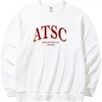 Anta Comfortable Casual Round Neck Versatile Sweatshirt Men tops Ivory-White 952438706-1 XS