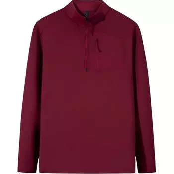 Anta Comfortable Casual Simple Fleece Warm Long Sleeve T-Shirt Men Tops Dark-Red 152510406-5 XL