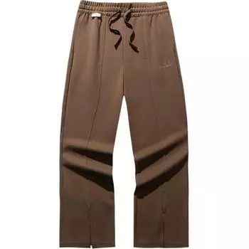 Anta Comfortable Casual Simple High-Waisted Straight Loose Knit Sports Pants Women bottoms Cappuccino-Brown 162518307-1 XS