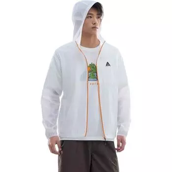 Anta Comfortable Casual Simple Hooded Loose Sports Zipper Breathable Jacket Men Jackets Pure-White 952526603-4 S