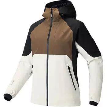 Anta Comfortable Casual Simple Hooded Zip Windbreaker Women Outerwear Paper-White Basic-Black 162446804-2 L