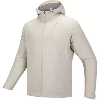 Anta Comfortable Casual Simple Hooded Zipper Jacket Men Jackets Dune-Gray 952517605-2 S