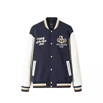 Anta Comfortable Casual Simple Letter Print Loose Baseball Jacket Men Jackets Blue 152518707S-2 S
