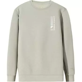 Anta Comfortable Casual Simple Letter Print Round Neck Pullover Sweatshirt Men sweatshirt Floating-Gray 152447733S-2 S