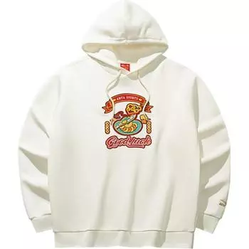 Anta Comfortable Casual Simple Loose Round Neck Pullover Hoodie Men hoodies Ivory 152518725S-1 S