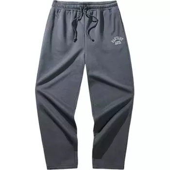Anta Comfortable Casual Simple Loose Straight Leg Fleece Knitted Sports Pants Men bottoms Castle-Gray 952448305-1 L