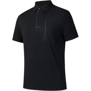 Anta Comfortable Casual Simple Quick-Dry Solid Color Versatile Short Sleeve Polo Shirt Men tops Basic-Black 152520120-2 3XL