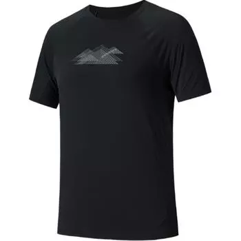 Anta Comfortable Casual Simple Round Neck Breathable Short Sleeve T-Shirt Men Tops Basic-Black 152520119-3 XL