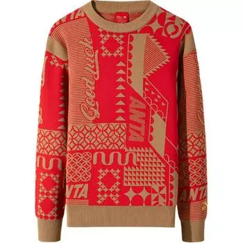 Anta Comfortable Casual Simple Round Neck Pullover Loose Long Sleeve Knit Sweater Men sweater Deep-Red Hazelnut-Brown 152518704-4 2XL