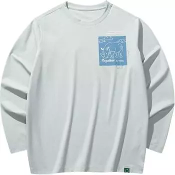 Anta Comfortable Casual Simple Round Neck Pullover Long Sleeve Knit Sweater Unisex sweater Sandstone-Blue 172446403G-2 XL