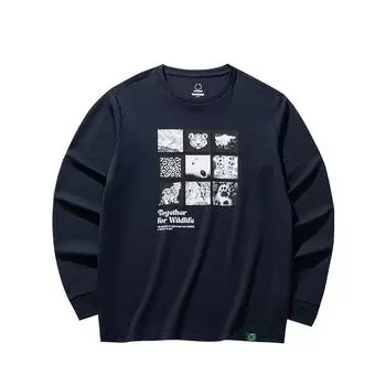 Anta Comfortable Casual Simple Round Neck Pullover Long Sleeve Knit Sweater Unisex Sweater Midnight-Black 172446404G-3 XL