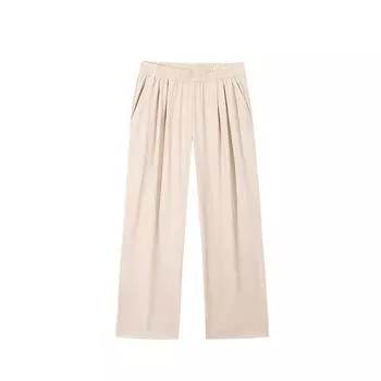 Anta Comfortable Casual Simple Versatile Breathable Straight Leg Knitted Sports Pants Women bottoms Nude-Khaki 962527313-1 XS