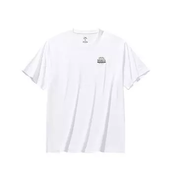 Anta Comfortable Casual Simple Versatile Fashion Letter Print Loose Short Sleeve T-Shirt Men Tops Snow-White 152538121-1 M