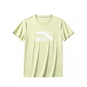 Anta Comfortable Casual Simple Versatile Round Neck Pullover Short Sleeve T-Shirt Women T-Shirts Pistachio-Green 962528115-8 XS