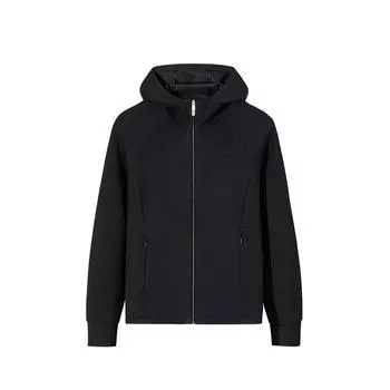 Anta Comfortable Casual Simple Zip-Up Hooded Slim Jacket Women Jackets Basic-Black 162517727-3 XS