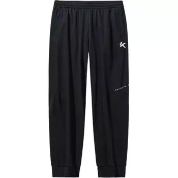 Anta Comfortable Casual Tapered Running Wear Resistant Logo Letter Print Knitted Sports Pants Men bottoms Basic-Black 152431319-2 S