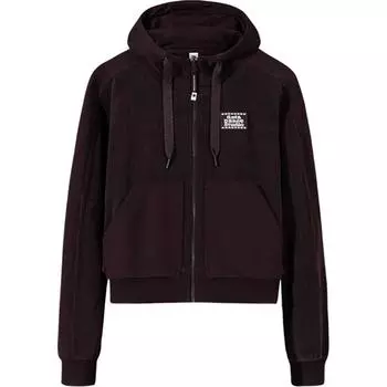 Anta Comfortable Casual Zipper Cardigan Loose Simple Hooded Knit Sweater Women sweater Ebony-Brown 162448718-2 M
